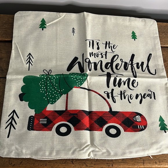 Pack of 4 Christmas holiday pillow covers farm style - Picture 3 of 5